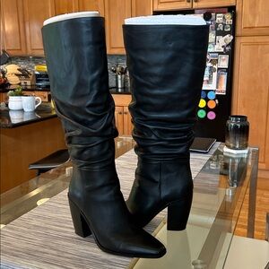 Vince Camuto Black Knee-High Leather Boots